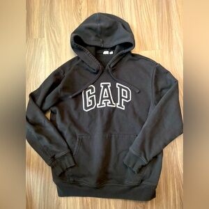 GAP Boys Black Fleece lined Hoodie Sweatshirt with Logo size M